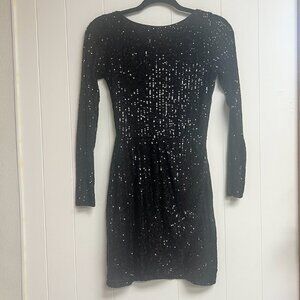 B. Smart Women's Long Sleeve Black Sequin Mini Dress Size 5